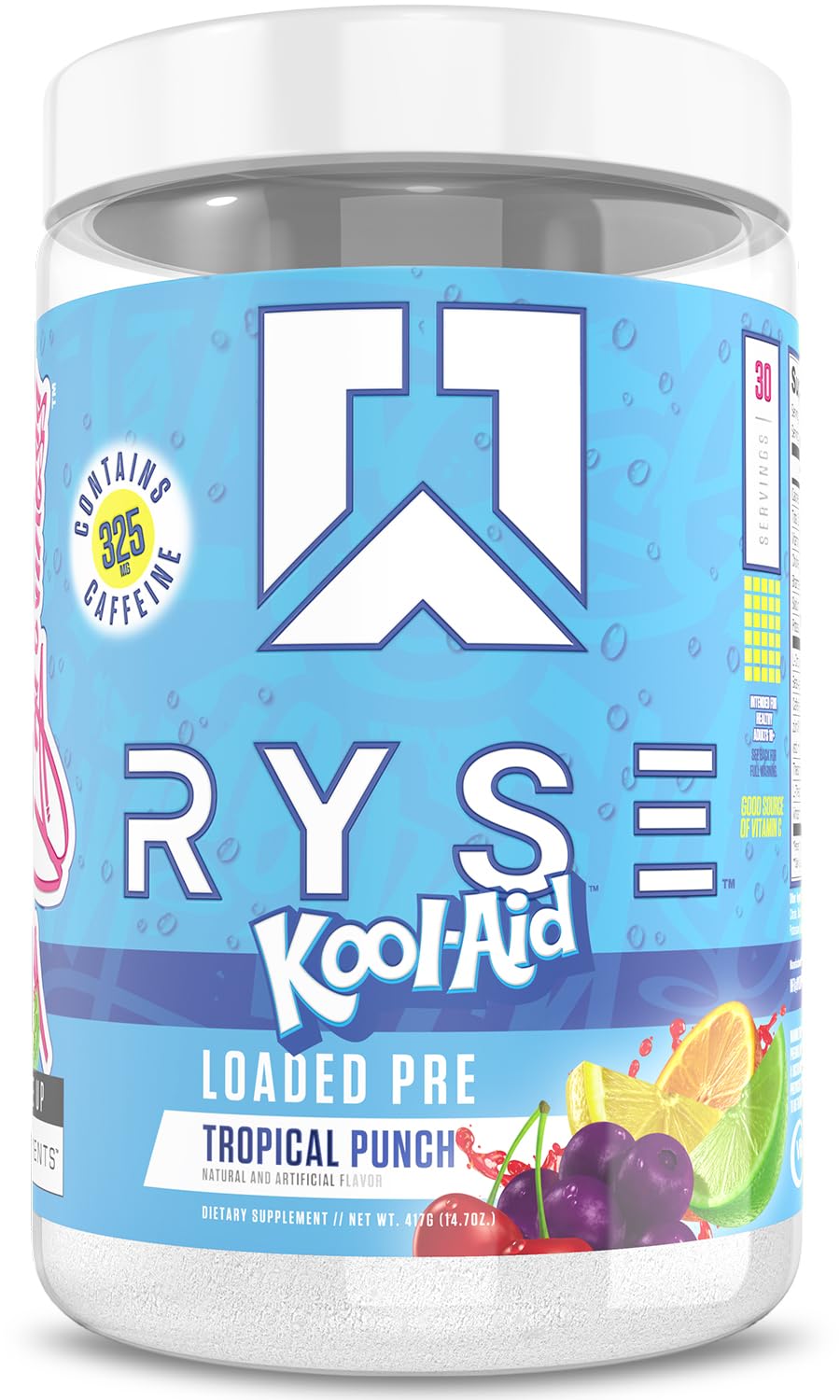 Ryse Loaded Pre Workout Kool-Aid Tropical Punch scoop elevates workout energy