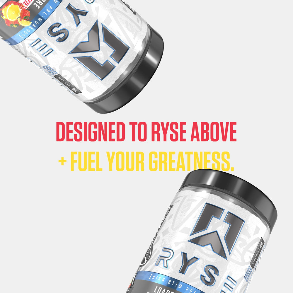 RYSE Loaded Pre-Workout front-pack highlights flavor and energy.