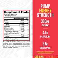 RYSE Loaded Pre-Workout Strawberry Squeeze scoop ready for training.