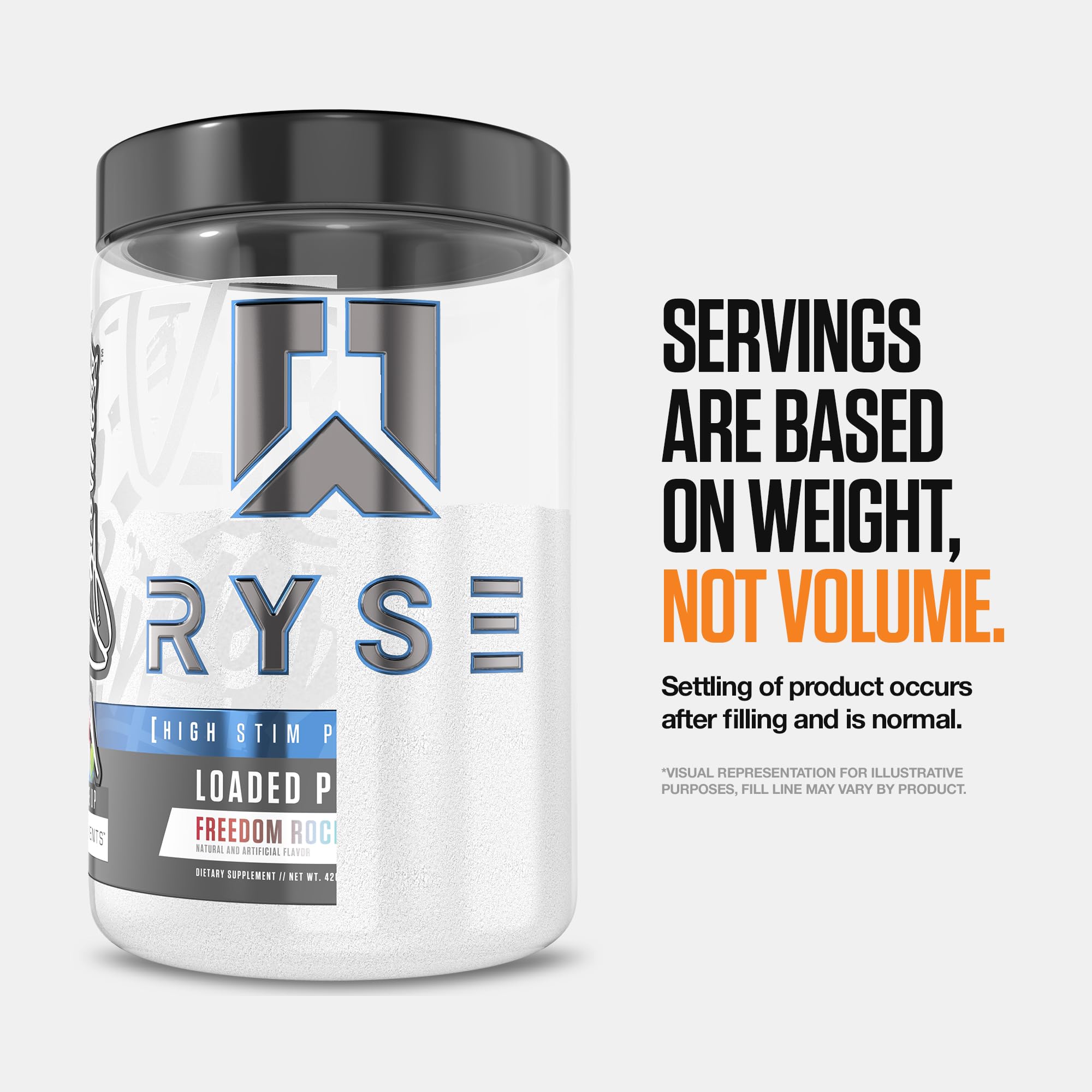 Serving setup with glass and scoop hints at daily pre-workout routine.