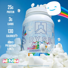 RYSE Loaded Marshmallow nutrition label highlighting protein blend