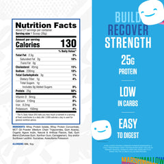 RYSE Loaded Marshmallow bottle pour showing shake-ready mix