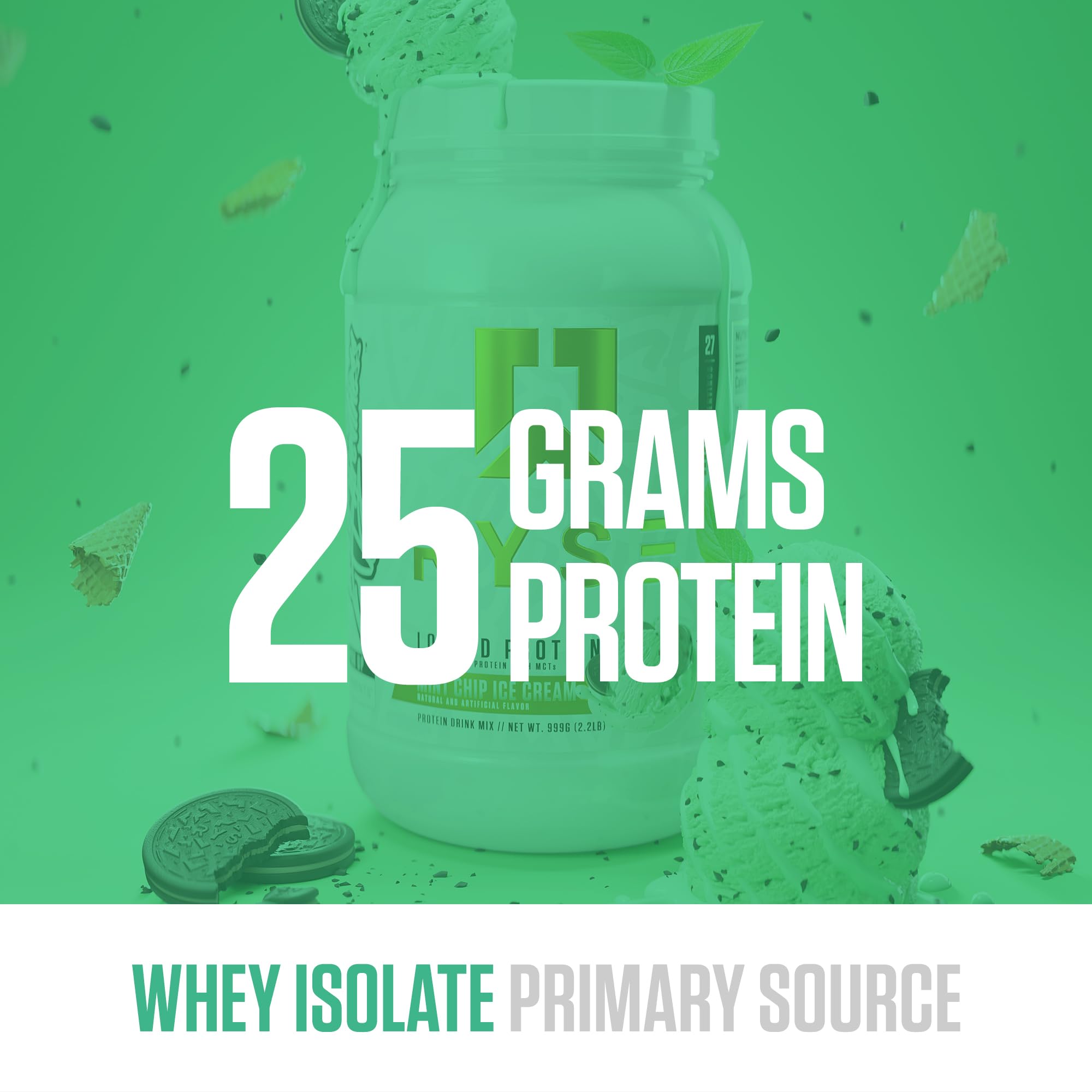 RYSE Mint Chip shake being poured, ideal for post-workout fueling