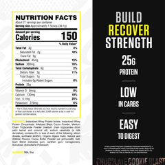 RYSE Loaded Protein Powder Chocolate Cookie Blast label close-up highlighting the protein blend
