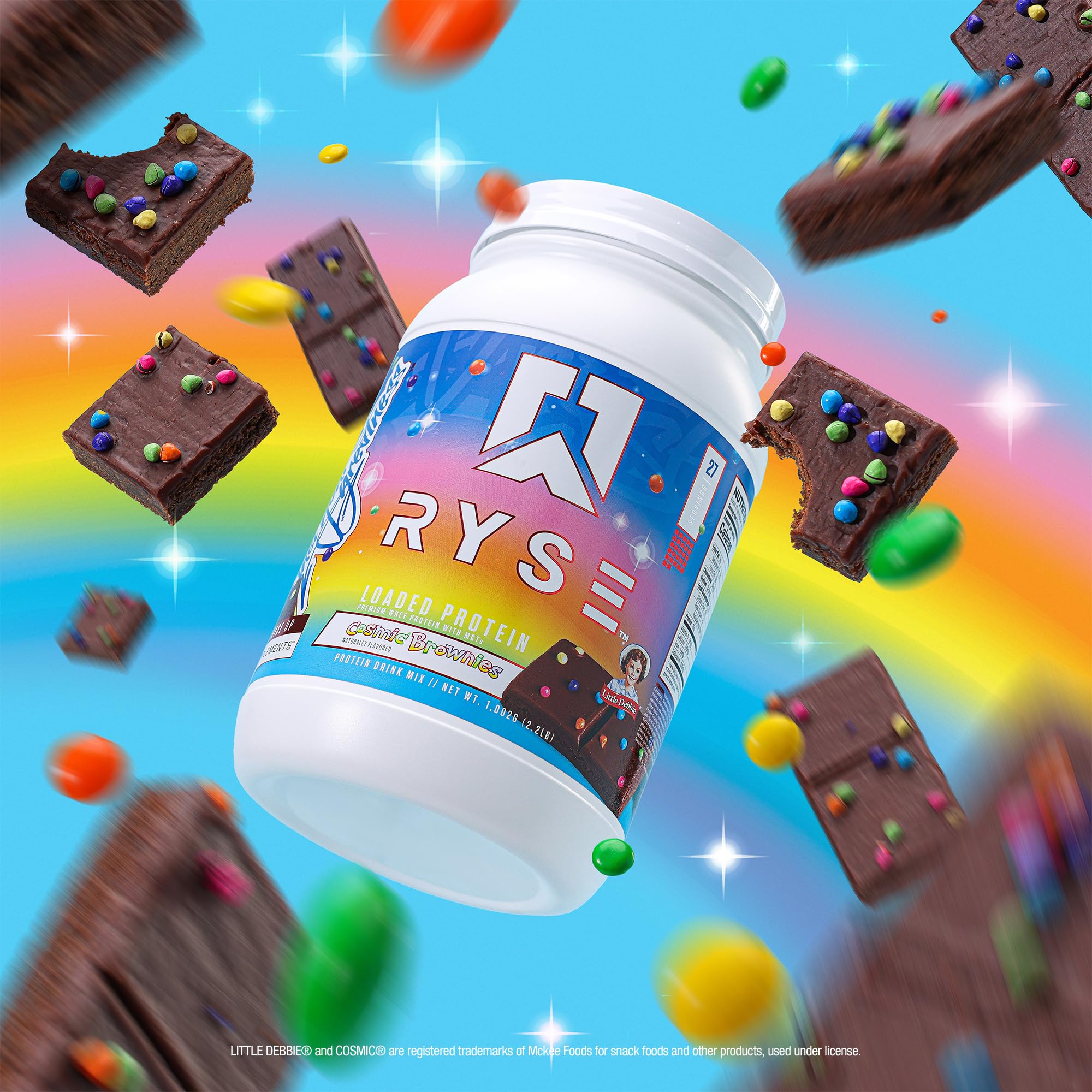 Ingredients list featuring prebiotic fiber and MCTs in Ryse powder
