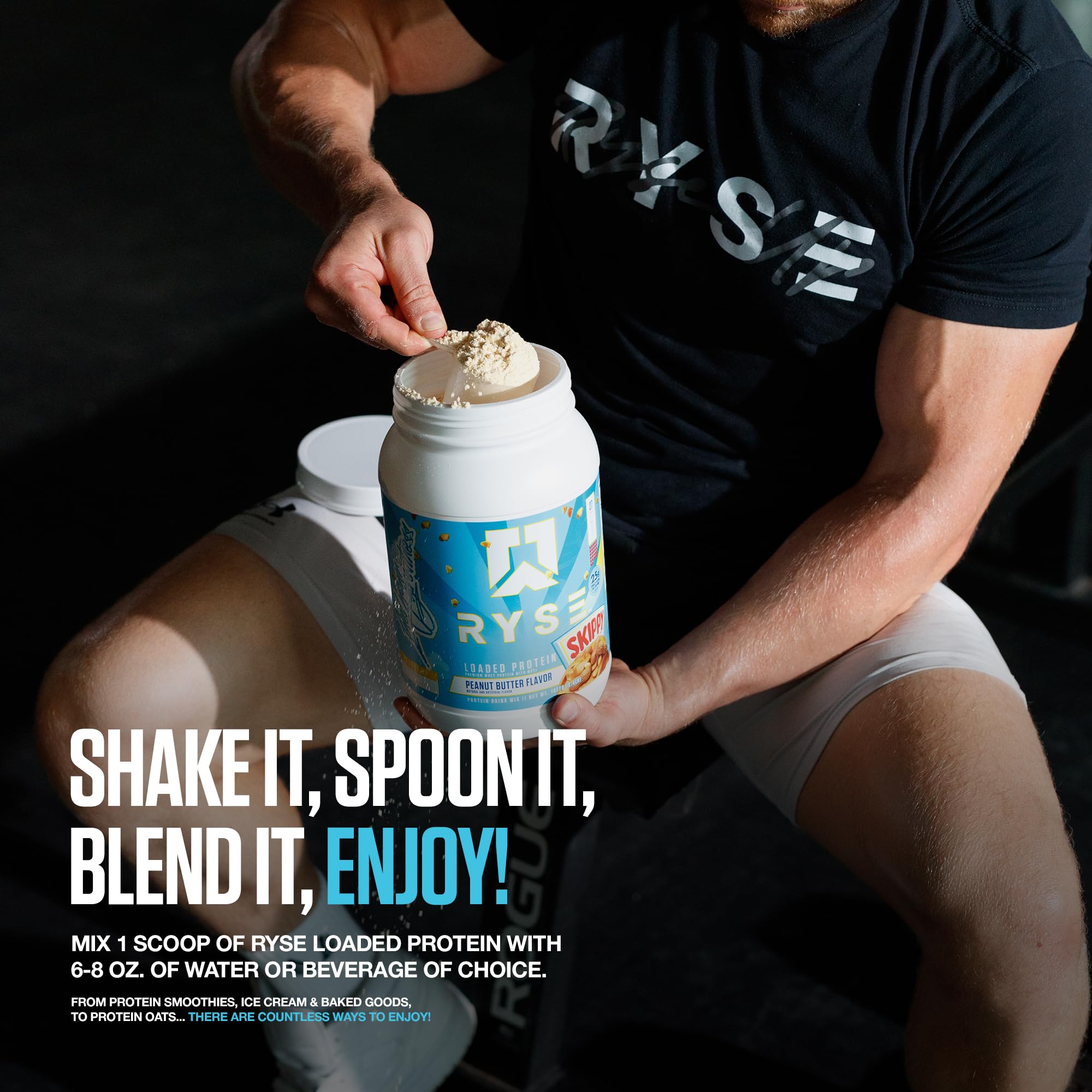 RYSE Loaded Protein nutrition panel shows low carb and sugar benefits.