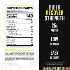 RYSE Vanilla Peanut Butter shake being poured for post-workout recovery.