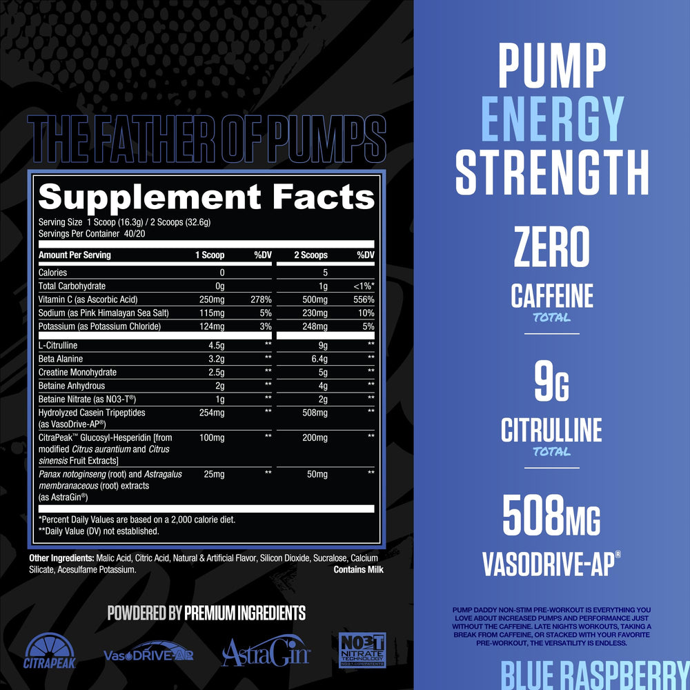 RYSE Pump Daddy V2 label close-up highlights transparent ingredients and labeling