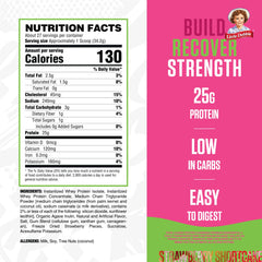 RYSE Up Supplements powder-dust closeup shows premium protein blend and flavor