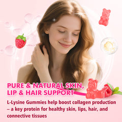 Saajoor L-lisina 1000 mg Gomitas: dosis diaria de dos gomitas para facilidad.