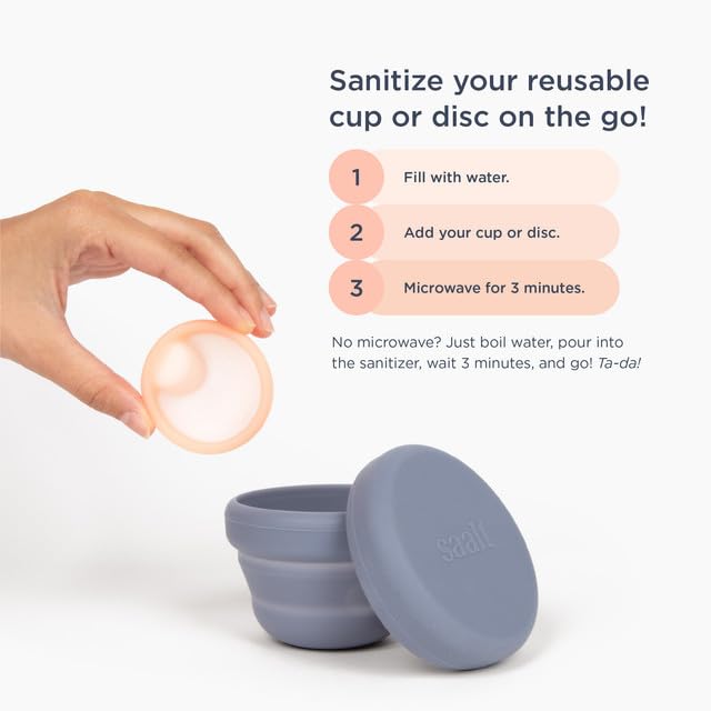 Saalt Compact Sanitizer in travel-ready foldable form fits in a bag
