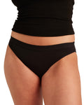 Saalt Cotton Bikini Period Underwear - Regular Absorbency | Comfortable, Thin, Dry & Leakproof (Medium, Volcanic Black)