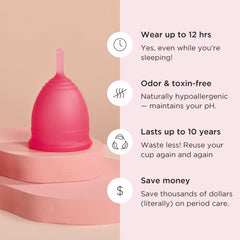 Saalt menstrual cup seal and fit provide secure comfort without leaks.