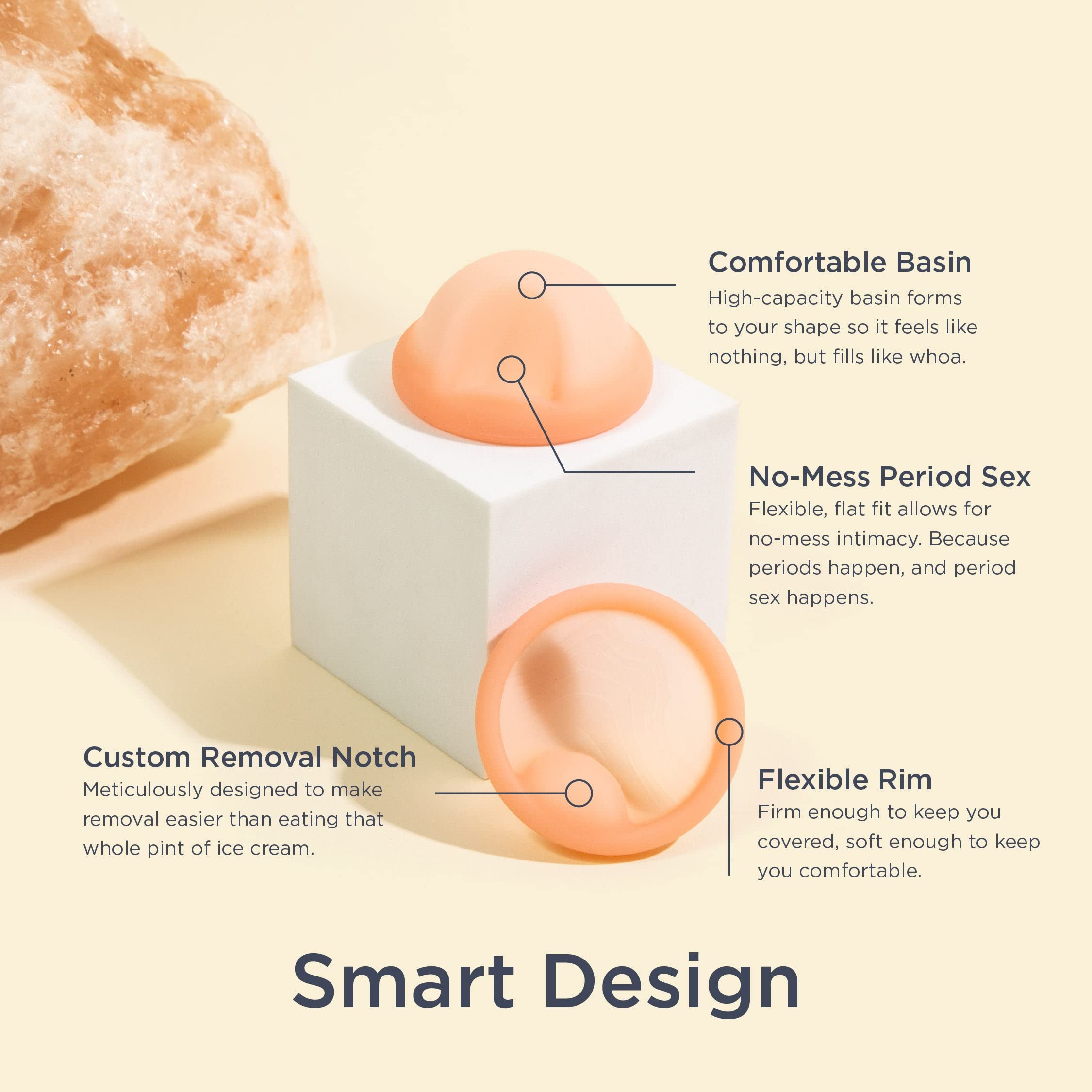 Saalt Disc removal notch in Sunset Coral, easy removal and handling.