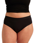 Saalt EveryWear Cotton Brief - Leakproof Period Underwear | Mid-Rise, Full Coverage, Reusable & Washable - Volcanic Black