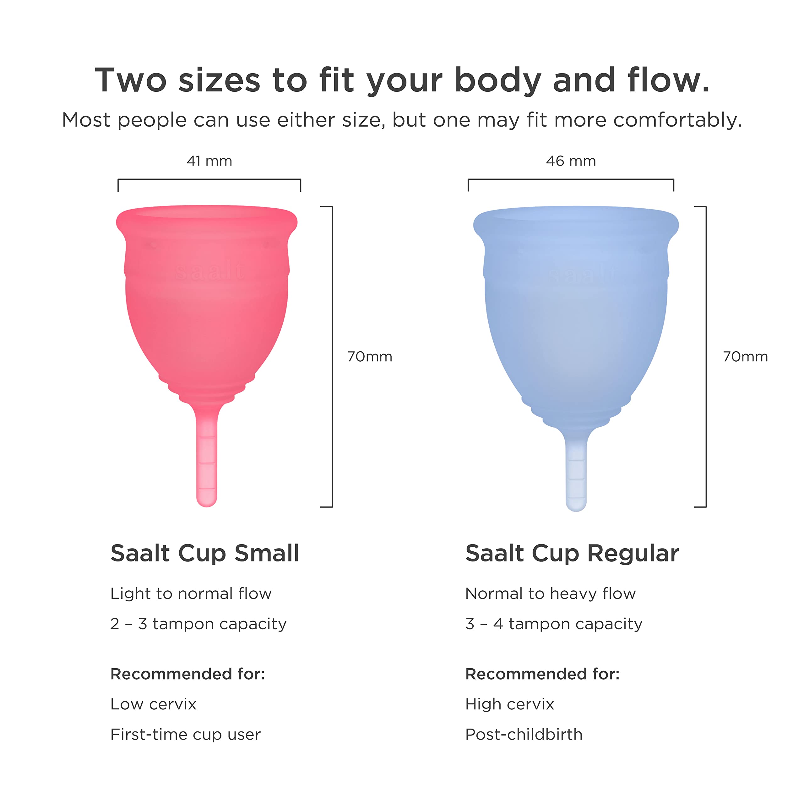 Saalt menstrual cup soft bulb insertion demonstrates easy insertion and comfortable seal.
