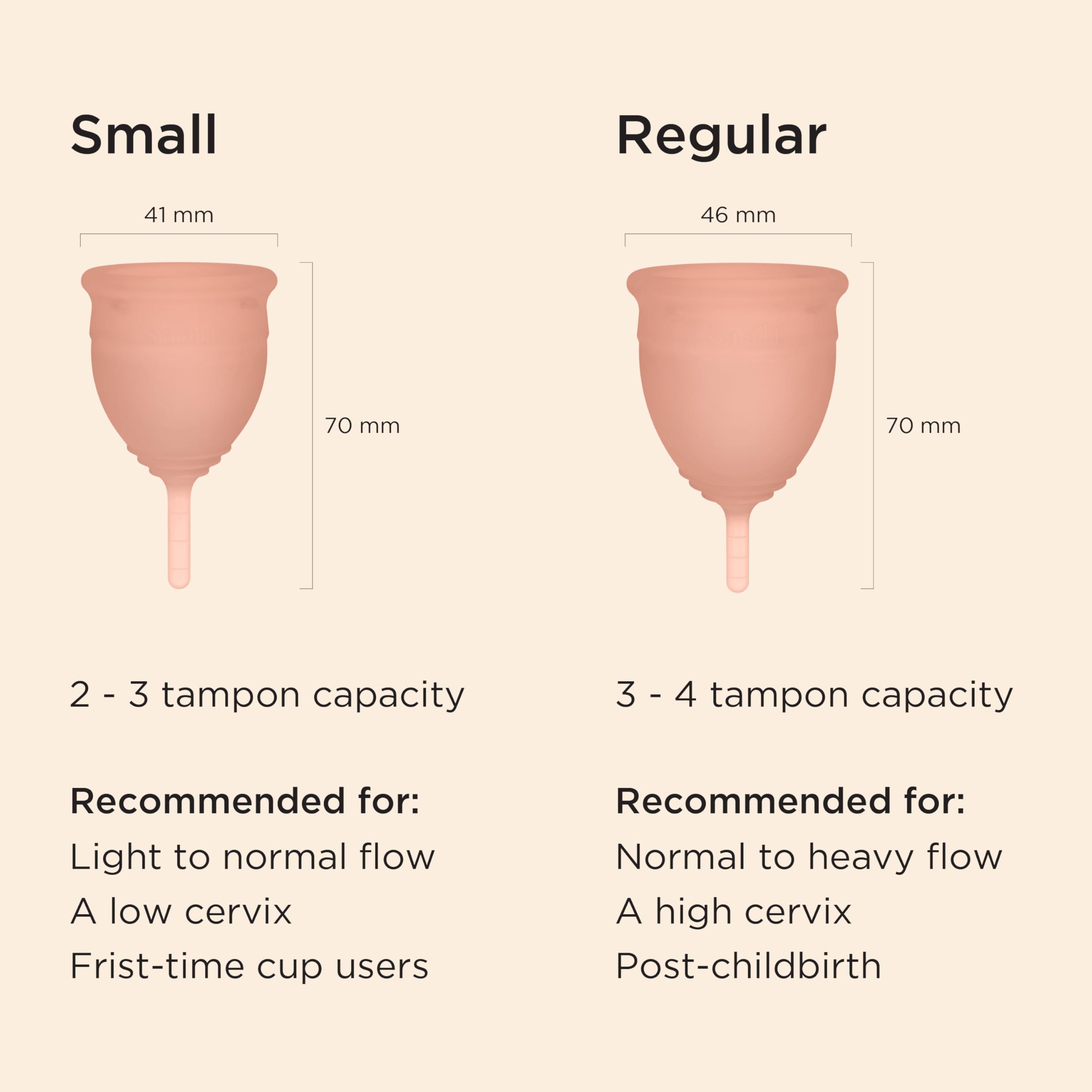 Saalt Soft cup smooth finish and flexible stem for comfortable wear.