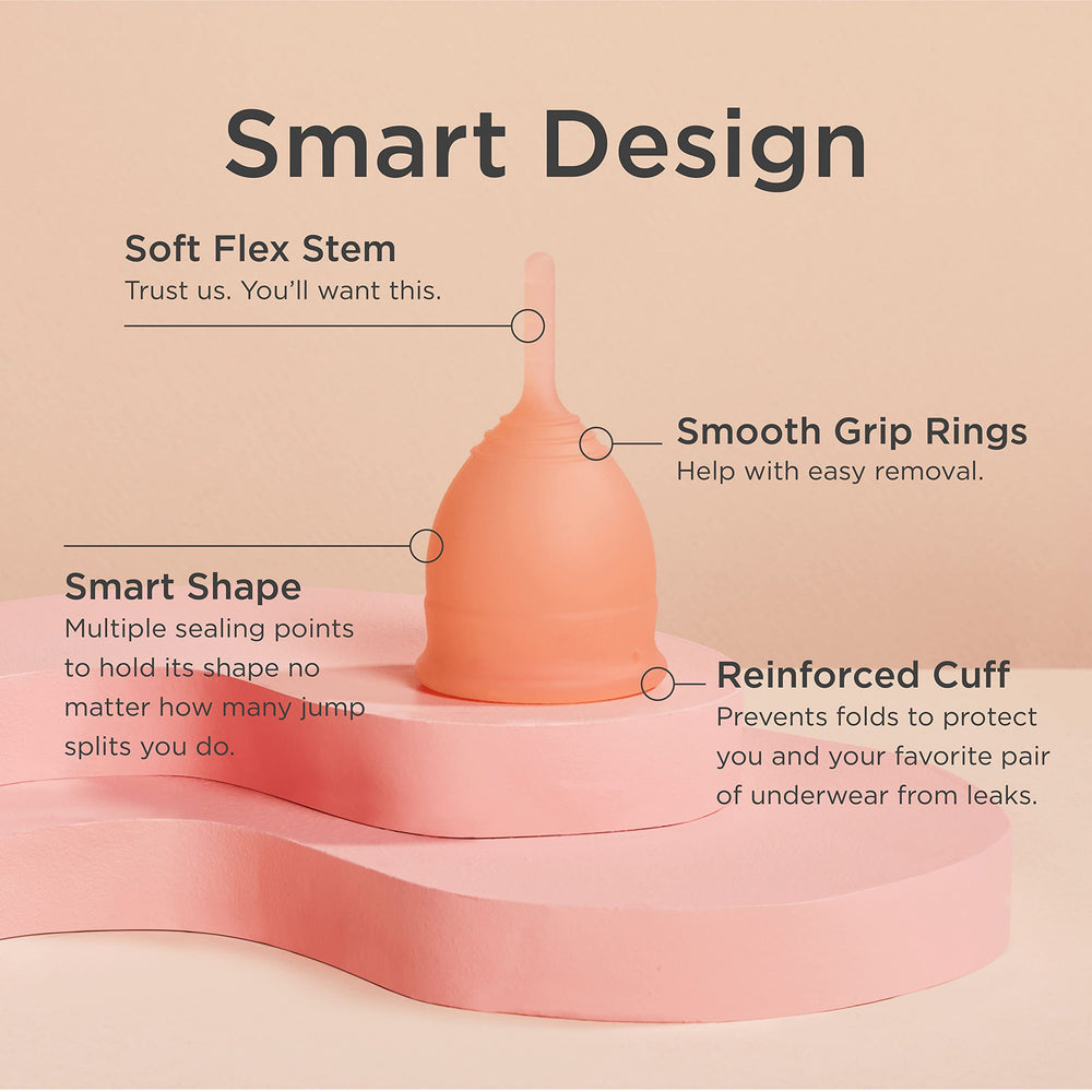Saalt Soft menstrual cup packaging box highlighting reusable design