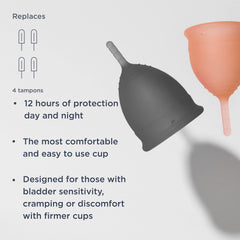 Saalt Soft small desert blush cup suited for lighter flow scenarios