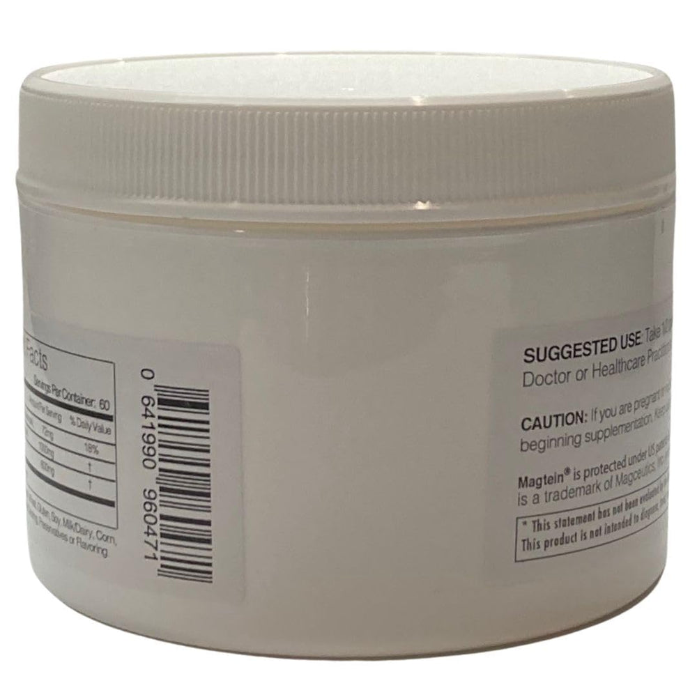 Sabre Sciences iMagT close-up of Magtein-based formula with inositol in 100 g tub.