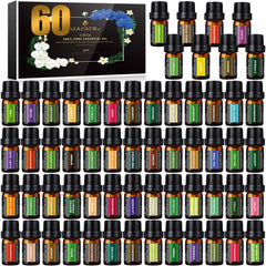 SACATR 60-bottle essential oils set arranged for versatile diffusing