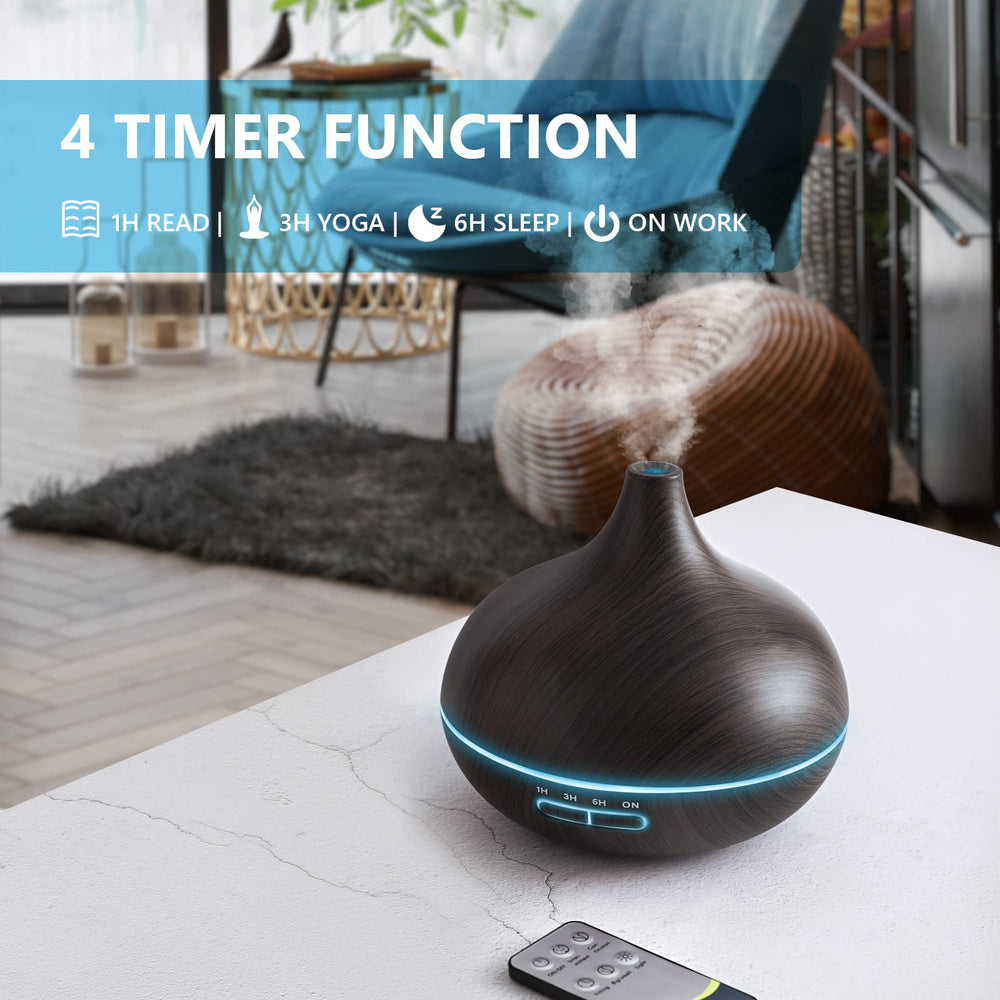 SACATR diffuser shows 7-color ambient lights in a bedroom