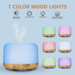 SACATR diffuser ambient light shows 15 color options for mood lighting