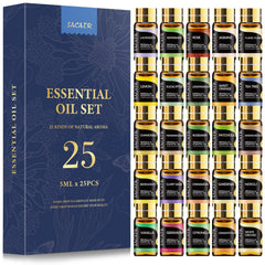 SACATR essential oil set 25 bottles, ready for diffuser and DIY projects