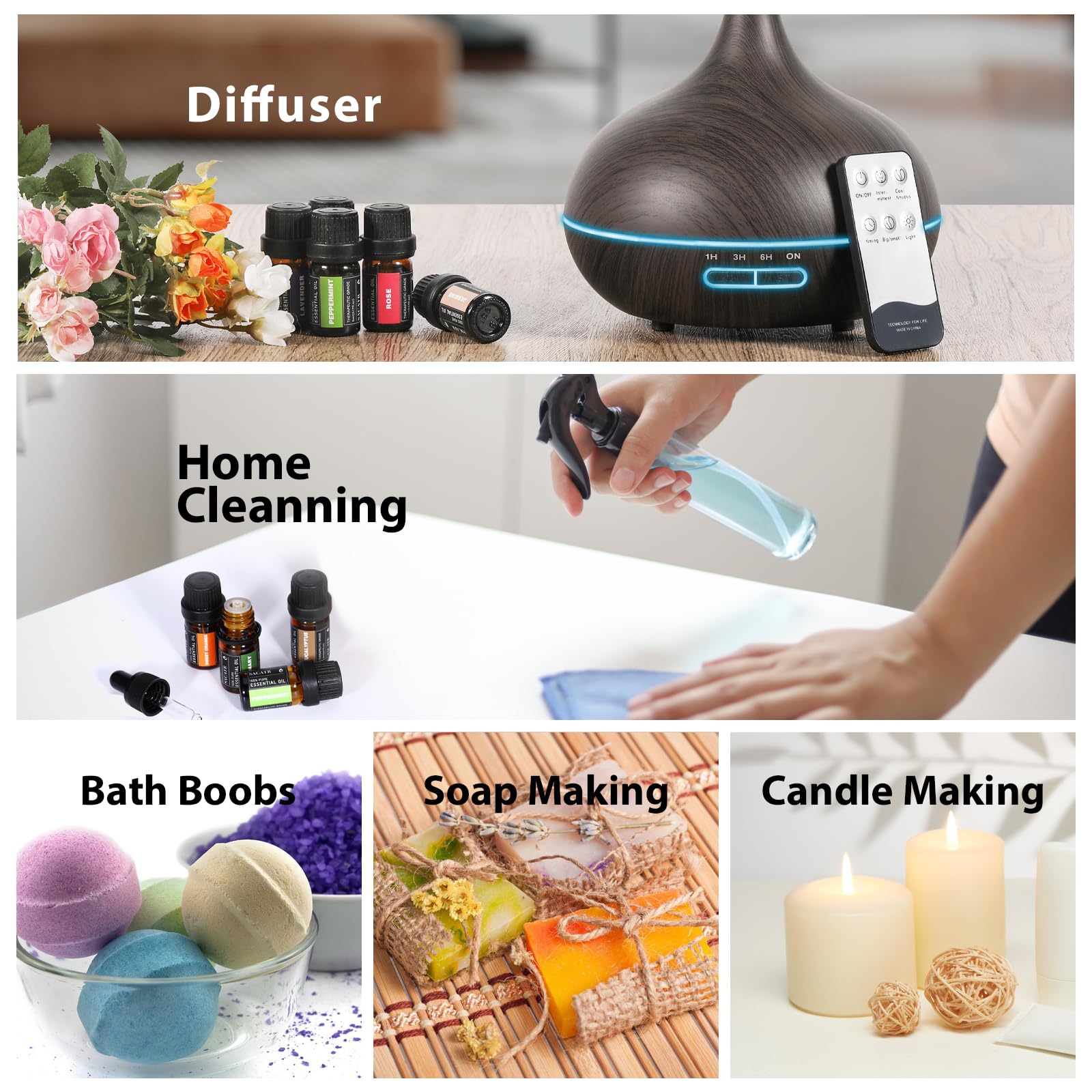 SACATR Eucalyptus oil bottle with refreshing scent for diffuser