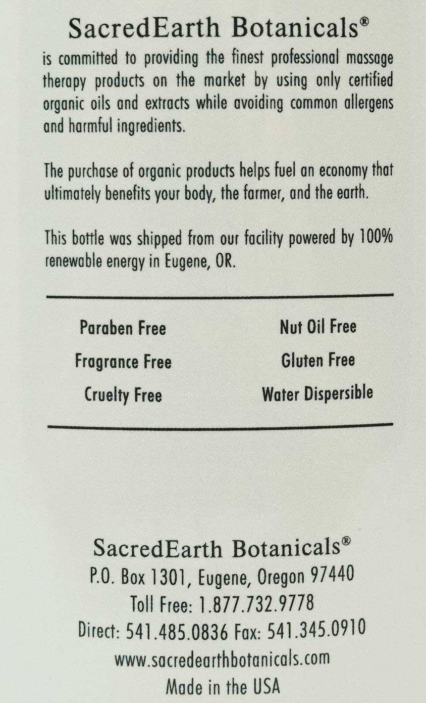 Sacred Earth Botanicals Lotion is water dispersible and rinses clean from linens.