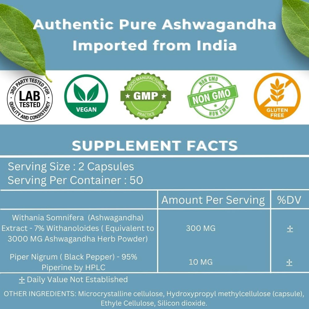 Sacred Nutrient Ashwagandha bottle with black pepper signaling enhanced absorption