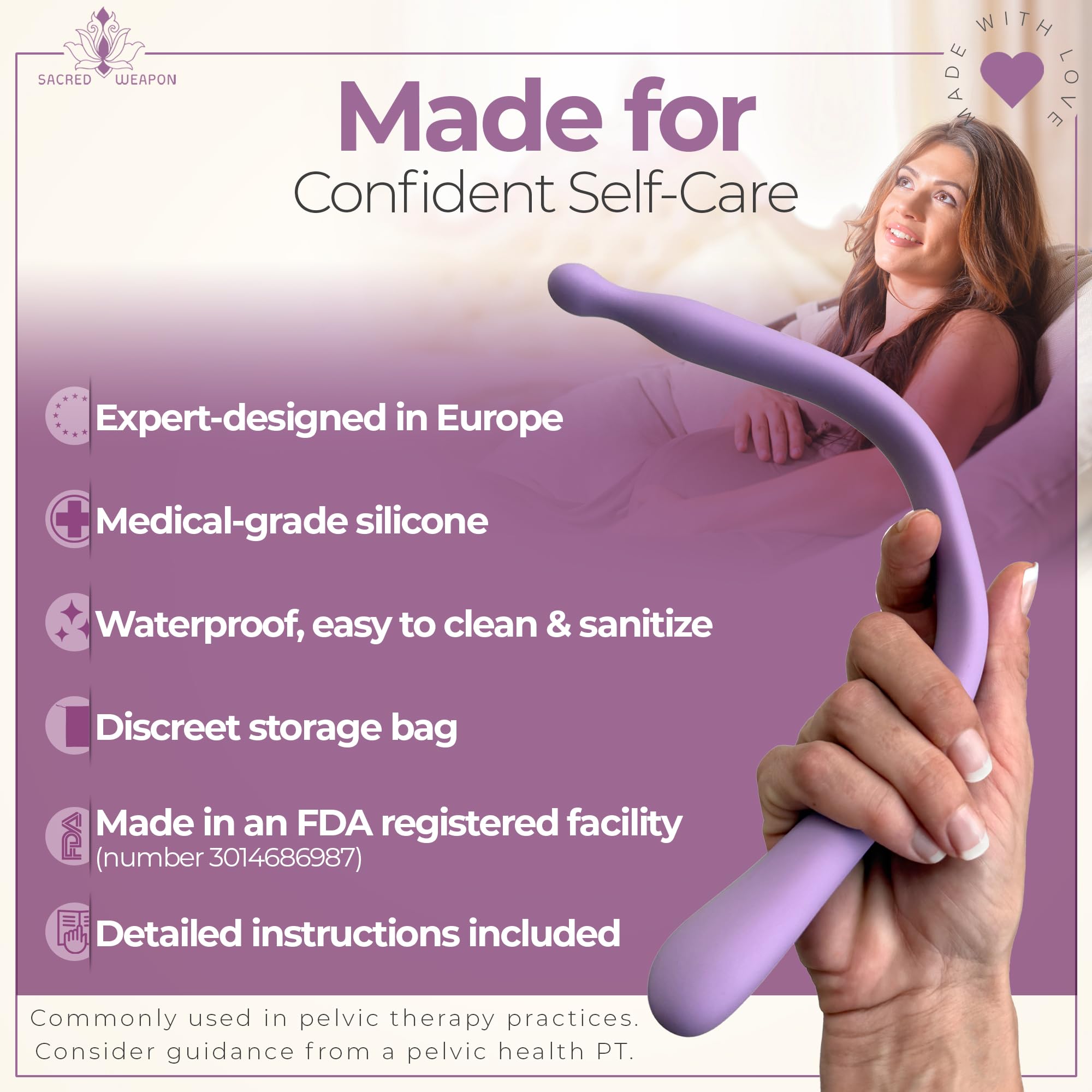 Sacred Weapon all-in-one labour kit for natural birth prep and postpartum comfort.