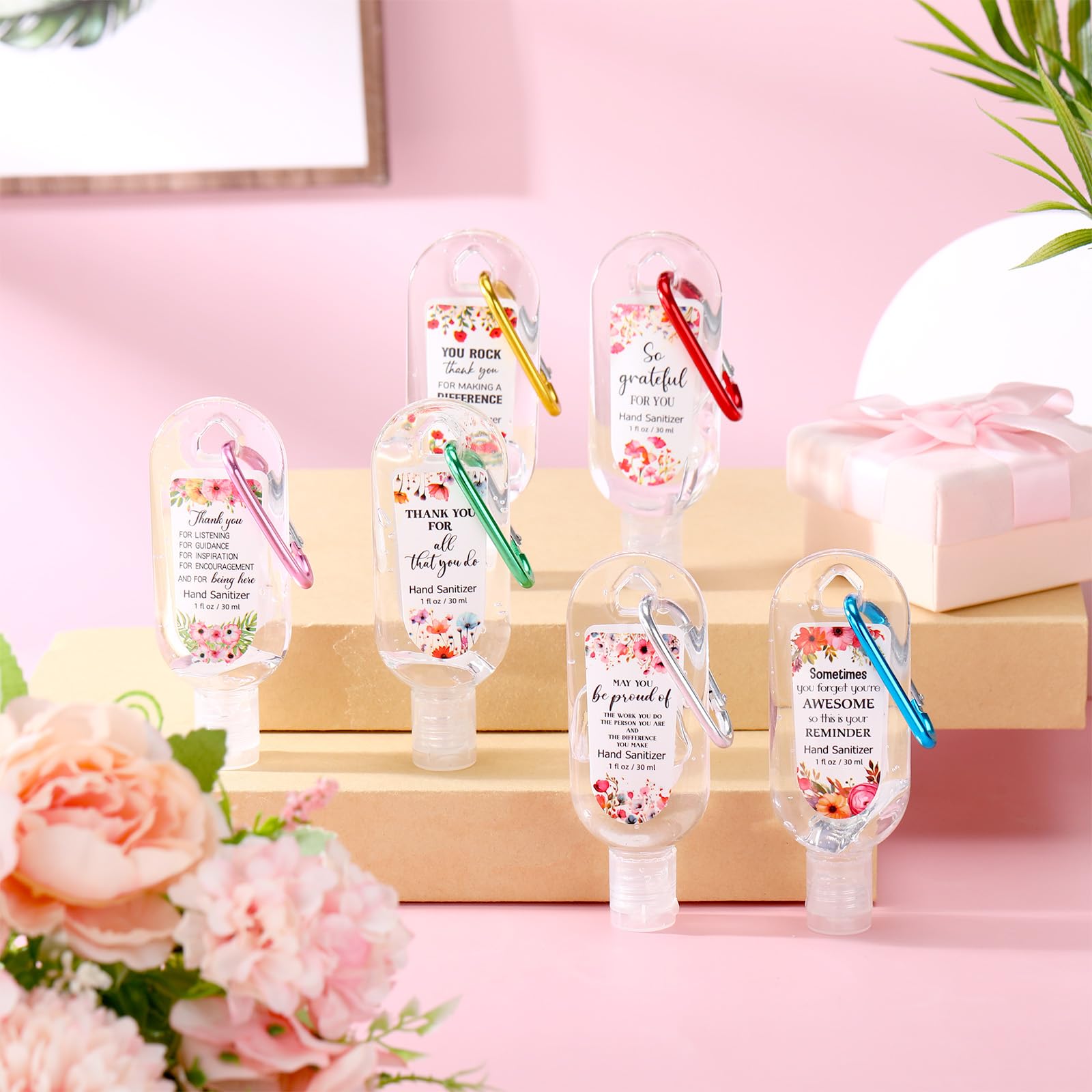 Sacubee gardenia scent hand sanitizer keychain offers gentle cleansing on the go.