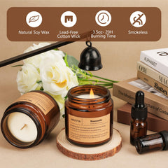 SAEUYVB natural soy wax candle burns clean with minimal soot.
