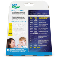 Safe Home lead test strips illustrate critical lead detection for safer drinking water.