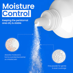 Safe n' Simple how-to-use stoma powder guides gentle application