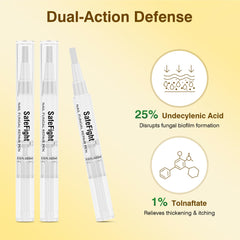 SafeFight toenail fungi pen cap and twist action demonstrate controlled dispensing.