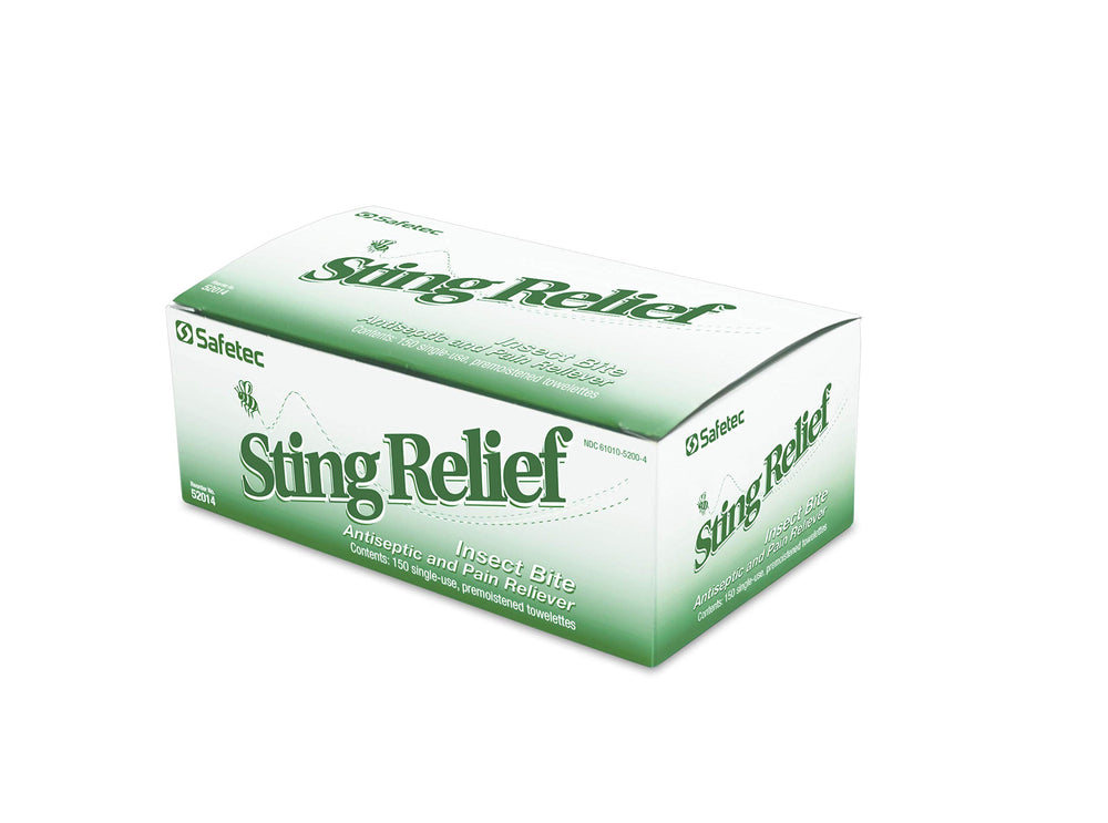 Applying Safetec Sting Relief Wipes on the arm for temporary relief