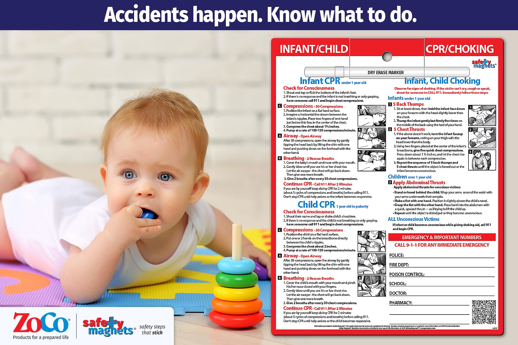Safety Magnets ZOCO pre-punched hole allows optional wall hanging.