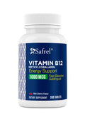 Safrel Vitamin B12 1000 mcg Methylcobalamin | Fast-Dissolve Sublingual Tablets, Cherry Flavor, 200 Day Supply
