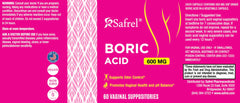 Safrel boric acid vaginal suppositories in use during nightly routine for balance and freshness