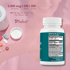 Safrel B12 sublingual tablets under-tongue use demonstrating discreet daily intake.
