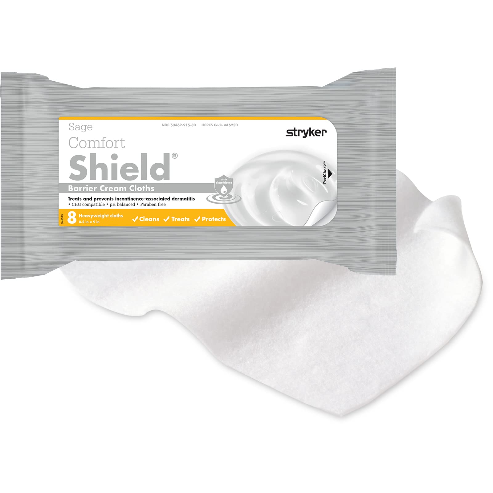 Sage Comfort Shield cloths packaging front for quick cleansing and protection