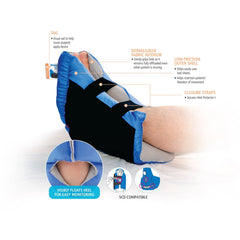 Sage Stryker heel protector I showing adjustable straps for calf fit.