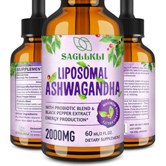Sagllkli liposomal ashwagandha bottle for daily energy support.