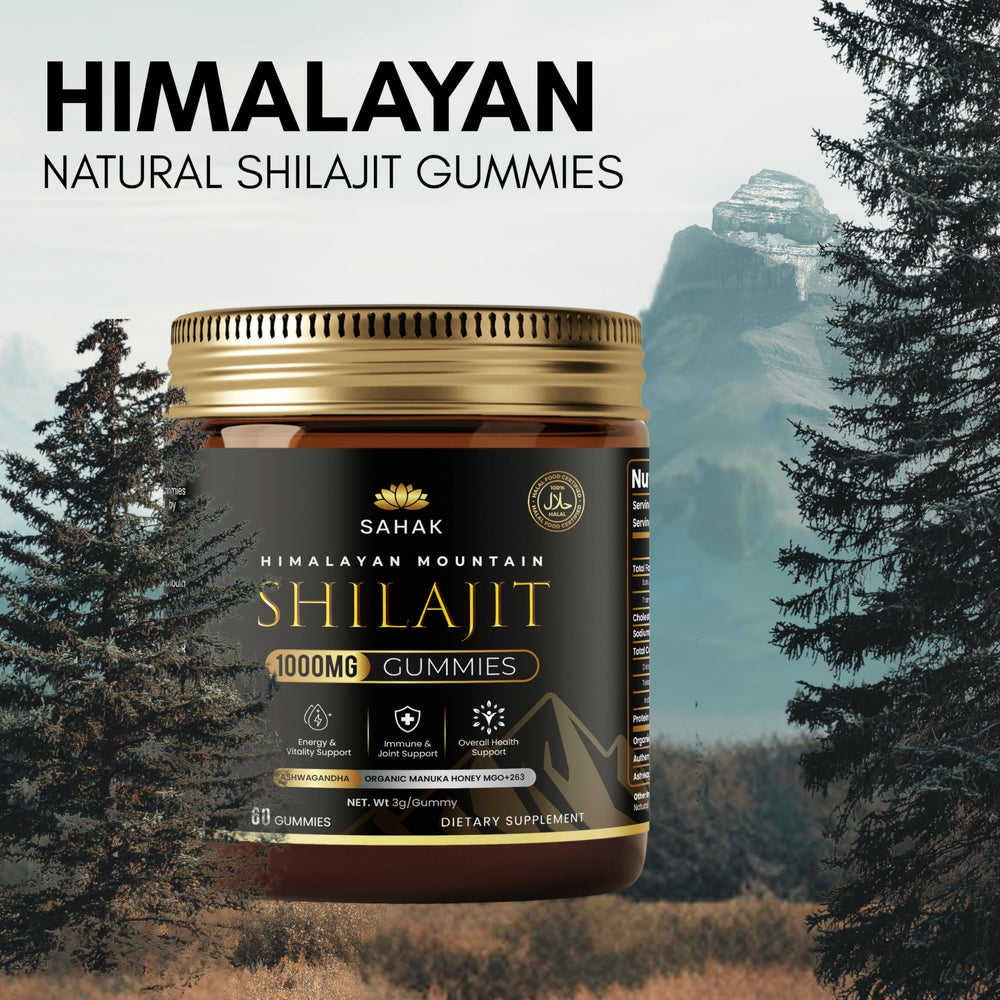 SAHAK Shilajit Gummies on-the-go scene conveys portable energy support.