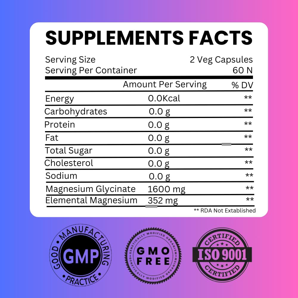 Saikou Herbs Magnesium Glycinate capsules closeup for vegan, gluten-free daily use.