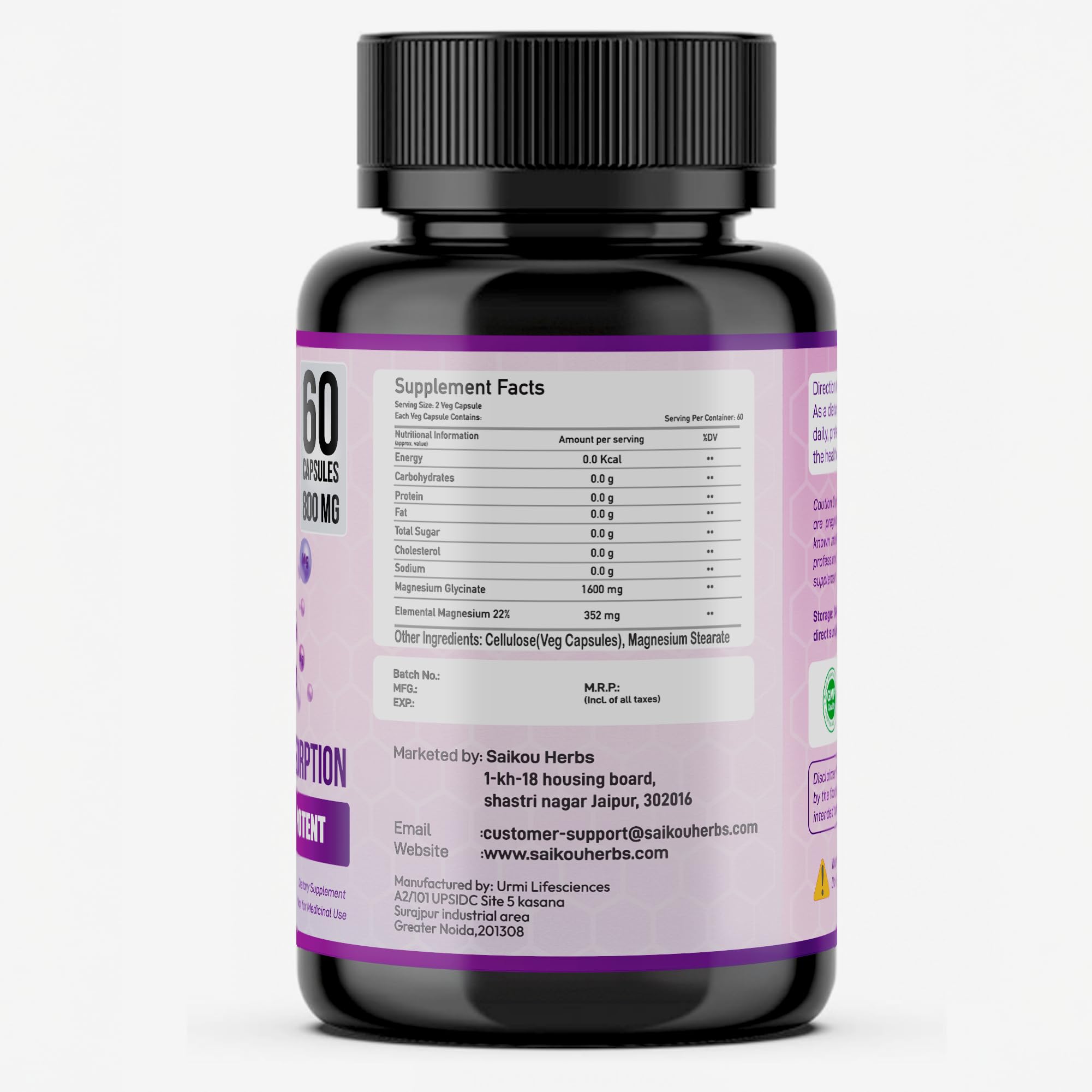 Label focuses on vegan, allergen-free credentials from Saikou Herbs.