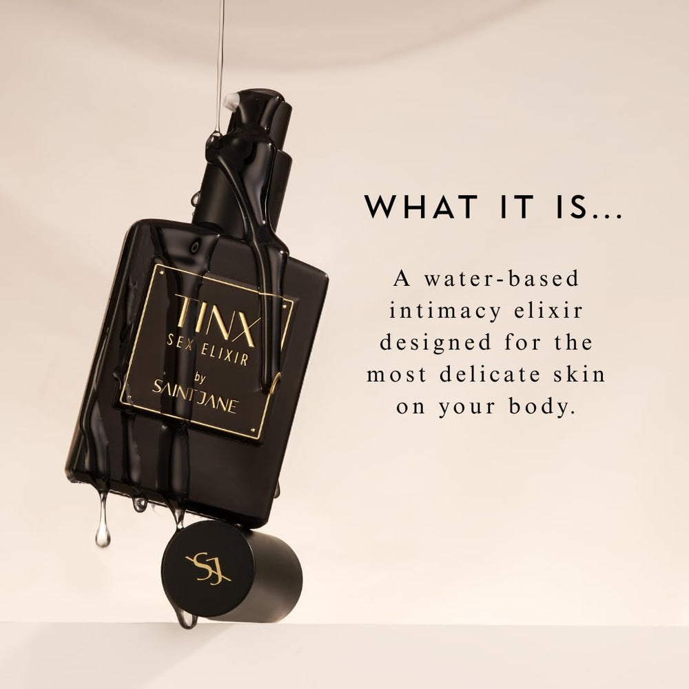 SAINT JANE Tinx Elixir Intimacy Oil being applied for delicate skin comfort