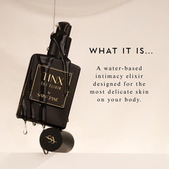 SAINT JANE Tinx Elixir Intimacy Oil being applied for delicate skin comfort